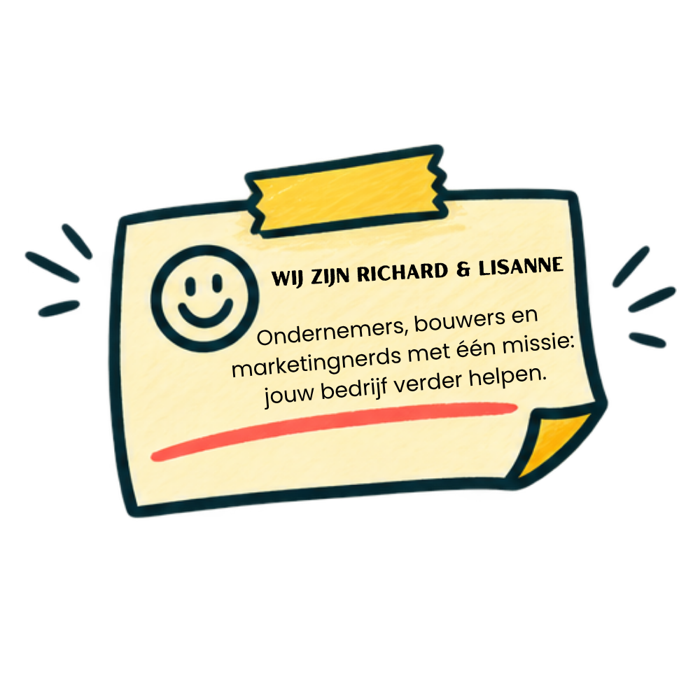 Wij zijn Richard en Lisanne. Ondernemers, bouwers en marketingnerds met één missie: jouw bedrijf verder helpen.